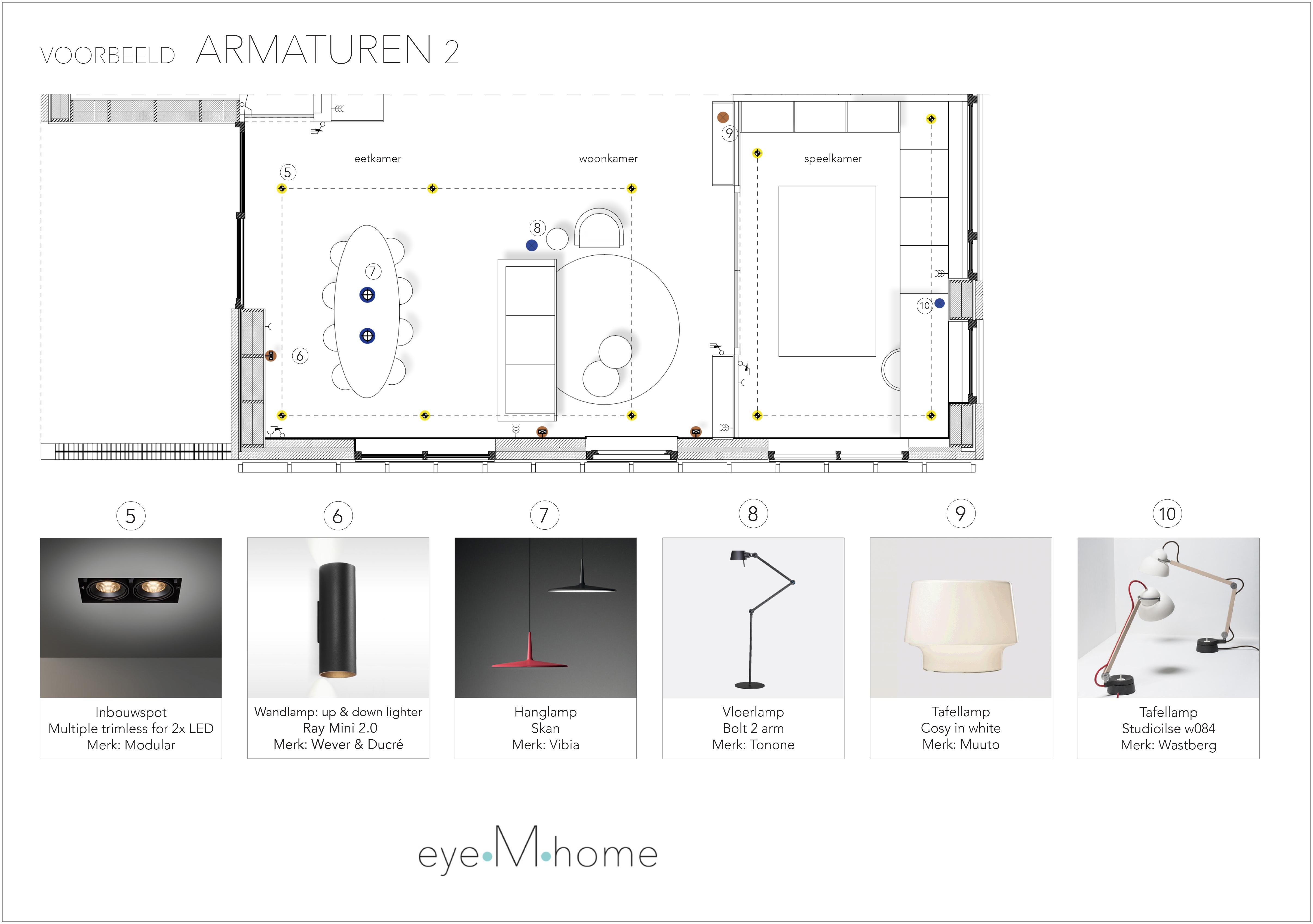 eyeMhome Lichtadvies Amsterdam | foto van armaturenplan voor Lichtadvies